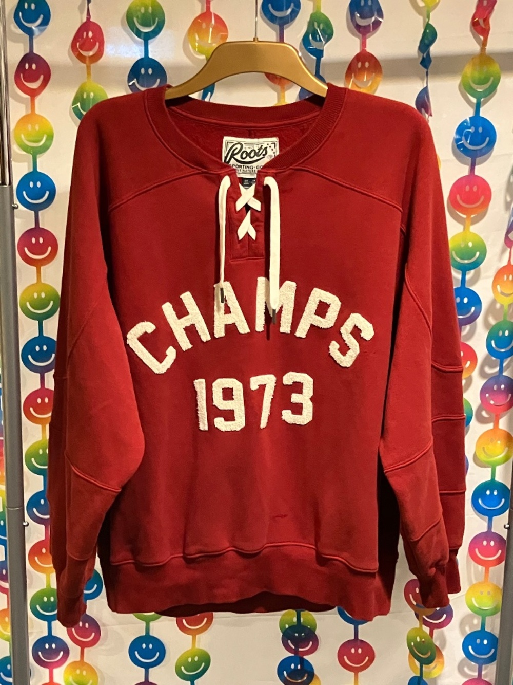 Roots Canada "Champs 1973" Hockey Fleece Sweatshirt (Men’s M/Women’s L)